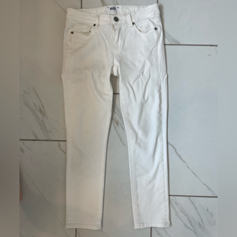 Paige Low Rise White Denim